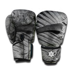 Monochrome Dinosaur Fossil Print Boxing Gloves