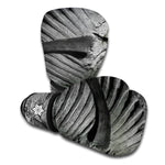 Monochrome Dinosaur Fossil Print Boxing Gloves