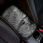 Monochrome Dinosaur Fossil Print Car Center Console Cover