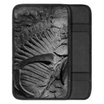 Monochrome Dinosaur Fossil Print Car Center Console Cover