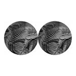 Monochrome Dinosaur Fossil Print Car Coasters