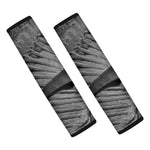 Monochrome Dinosaur Fossil Print Car Seat Belt Covers