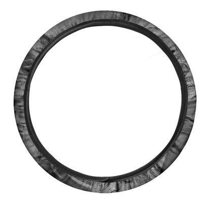 Monochrome Dinosaur Fossil Print Car Steering Wheel Cover
