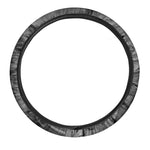 Monochrome Dinosaur Fossil Print Car Steering Wheel Cover