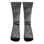 Monochrome Dinosaur Fossil Print Crew Socks