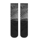 Monochrome Dinosaur Fossil Print Crew Socks