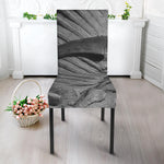 Monochrome Dinosaur Fossil Print Dining Chair Slipcover