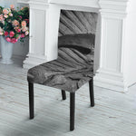 Monochrome Dinosaur Fossil Print Dining Chair Slipcover