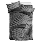 Monochrome Dinosaur Fossil Print Duvet Cover Bedding Set