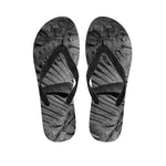 Monochrome Dinosaur Fossil Print Flip Flops