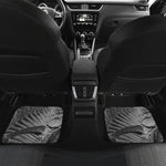 Monochrome Dinosaur Fossil Print Front and Back Car Floor Mats
