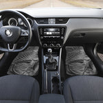 Monochrome Dinosaur Fossil Print Front Car Floor Mats