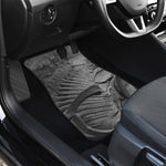 Monochrome Dinosaur Fossil Print Front Car Floor Mats