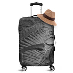 Monochrome Dinosaur Fossil Print Luggage Cover