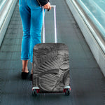 Monochrome Dinosaur Fossil Print Luggage Cover