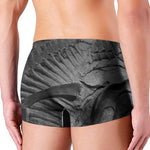 Monochrome Dinosaur Fossil Print Men's Boxer Briefs