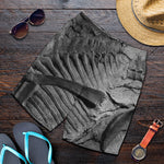 Monochrome Dinosaur Fossil Print Men's Shorts