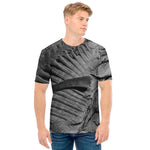 Monochrome Dinosaur Fossil Print Men's T-Shirt