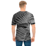 Monochrome Dinosaur Fossil Print Men's T-Shirt