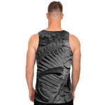 Monochrome Dinosaur Fossil Print Men's Tank Top