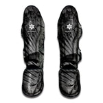 Monochrome Dinosaur Fossil Print Muay Thai Shin Guard