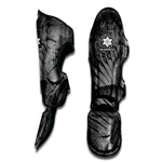 Monochrome Dinosaur Fossil Print Muay Thai Shin Guard