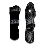 Monochrome Dinosaur Fossil Print Muay Thai Shin Guard