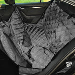Monochrome Dinosaur Fossil Print Pet Car Back Seat Cover