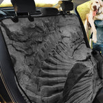 Monochrome Dinosaur Fossil Print Pet Car Back Seat Cover