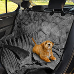 Monochrome Dinosaur Fossil Print Pet Car Back Seat Cover
