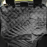 Monochrome Dinosaur Fossil Print Pet Car Back Seat Cover