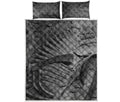 Monochrome Dinosaur Fossil Print Quilt Bed Set