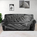 Monochrome Dinosaur Fossil Print Sofa Cover