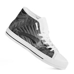 Monochrome Dinosaur Fossil Print White High Top Shoes