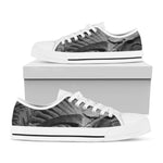 Monochrome Dinosaur Fossil Print White Low Top Shoes