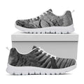 Monochrome Dinosaur Fossil Print White Running Shoes