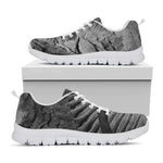 Monochrome Dinosaur Fossil Print White Sneakers
