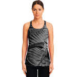 Monochrome Dinosaur Fossil Print Women's Racerback Tank Top