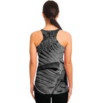 Monochrome Dinosaur Fossil Print Women's Racerback Tank Top