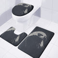 Monochrome Eagle Print 3 Piece Bath Mat Set