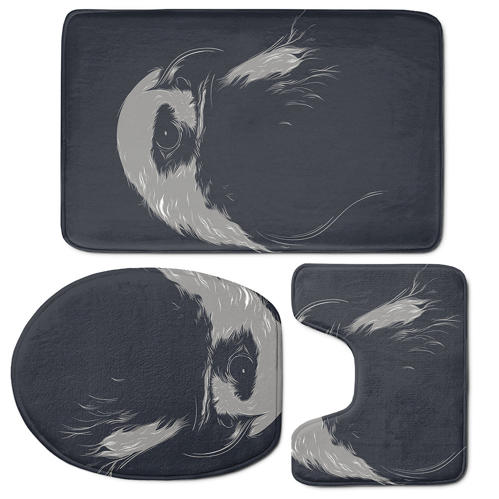Monochrome Eagle Print 3 Piece Bath Mat Set