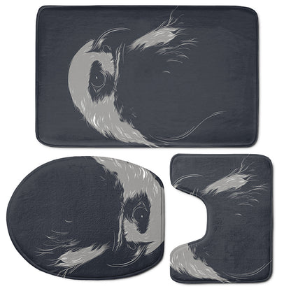 Monochrome Eagle Print 3 Piece Bath Mat Set