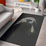 Monochrome Eagle Print Area Rug