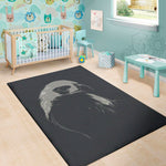 Monochrome Eagle Print Area Rug
