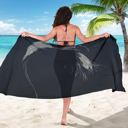 Monochrome Eagle Print Beach Sarong Wrap