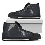 Monochrome Eagle Print Black High Top Shoes