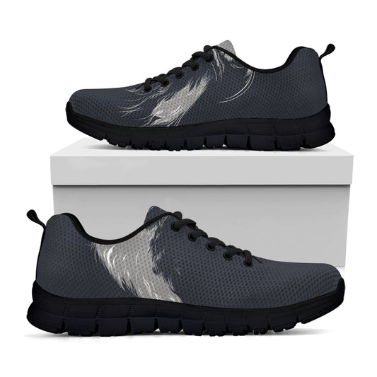 Monochrome Eagle Print Black Sneakers