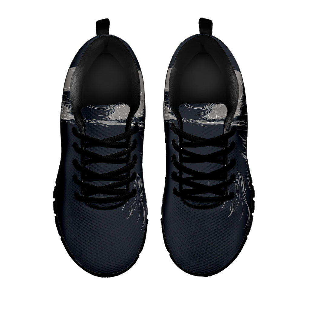 Monochrome Eagle Print Black Sneakers