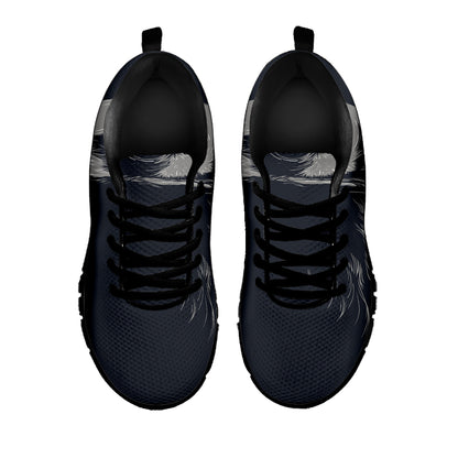 Monochrome Eagle Print Black Sneakers