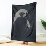 Monochrome Eagle Print Blanket